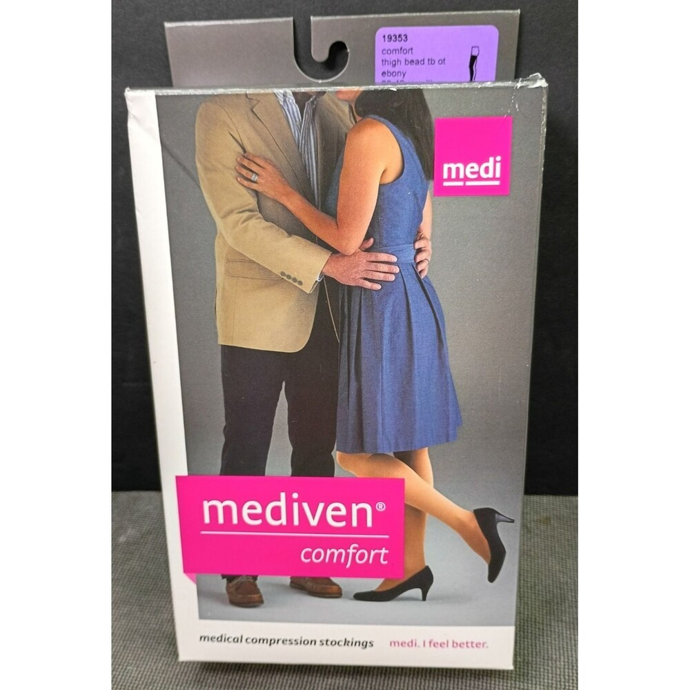 Mediven Comfort 30-40 Mmhg Compression Thigh Bead Open Toe Ebony III